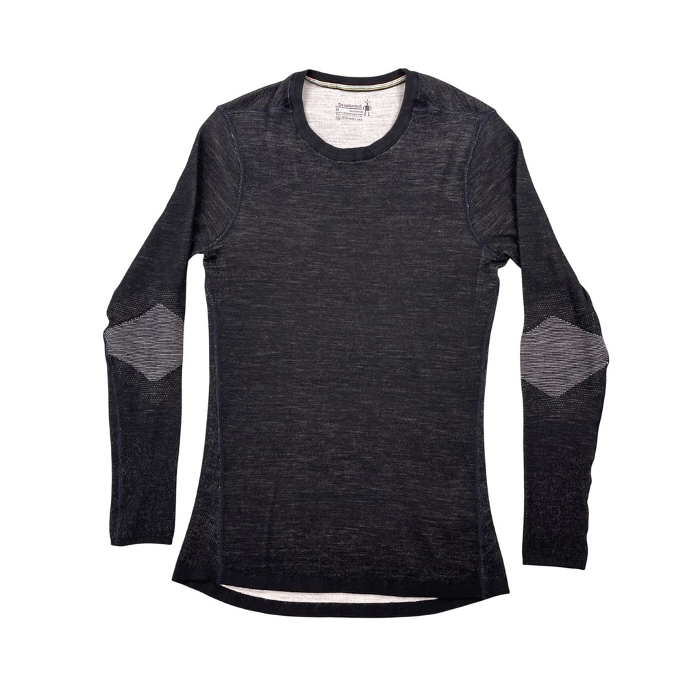Smartwool Intraknit 200 Base Layer Mens M Black Wool Blend Long Sleeve SW019286